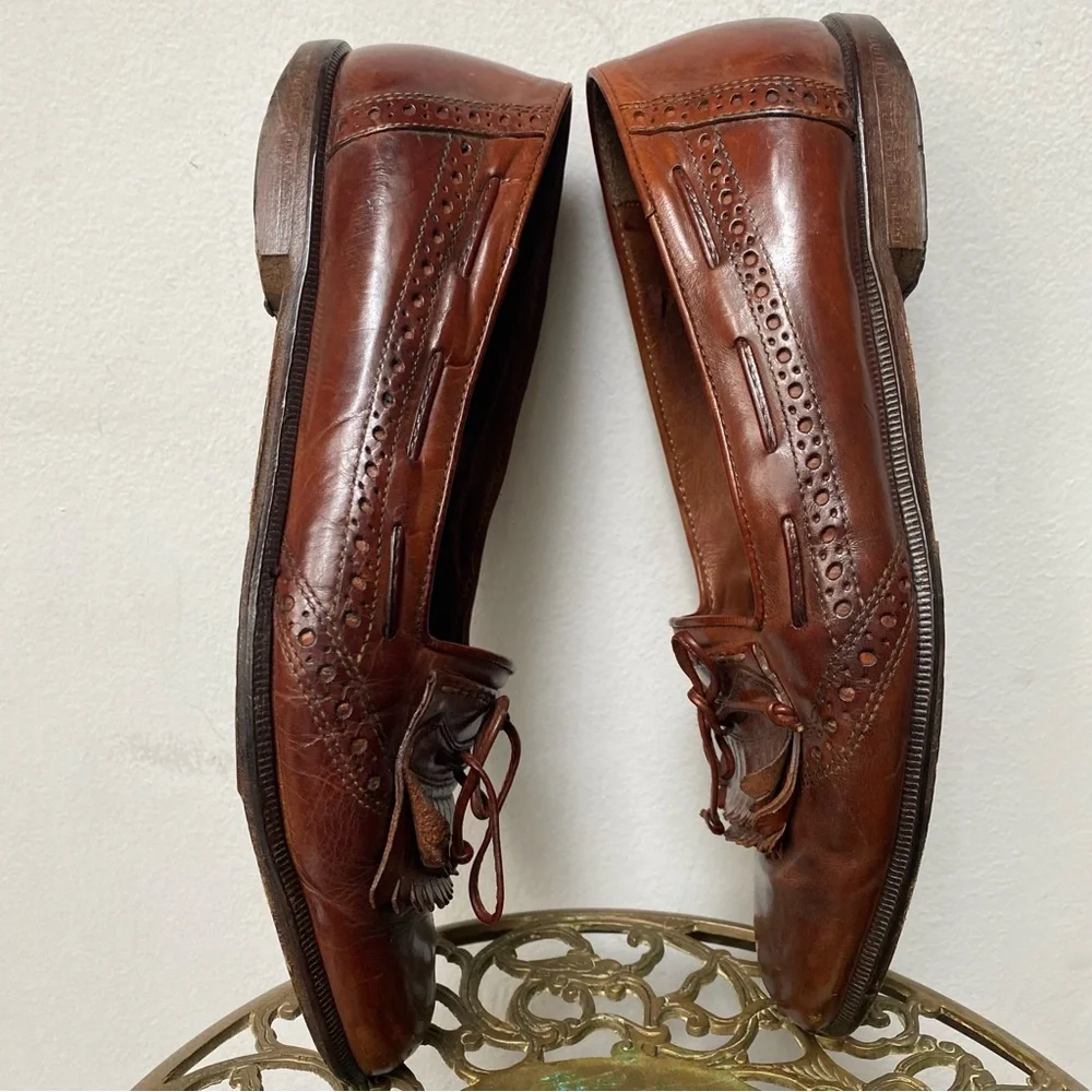 🍄 3/$30 Vintage Leather Tassel Loafers Made in Italy